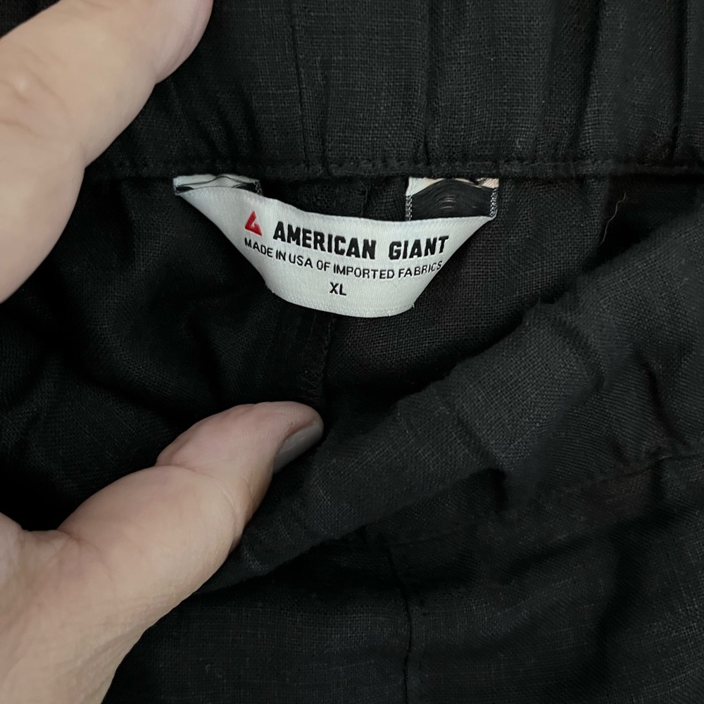 American Giant black linen pants